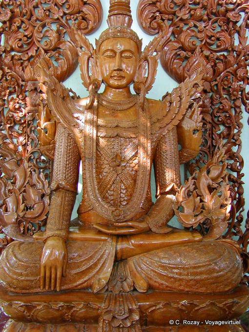 Buddha gemalt Edelholz, Shwedagon-Pagode, Rangun - Myanmar (Birma)