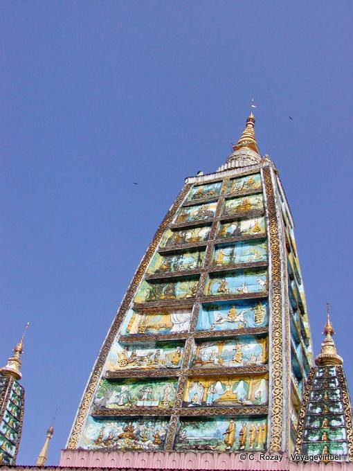 Gemälde an der tazaung Hsandawdwin, Shwedagon-Pagode, Rangun - Myanmar (Birma)