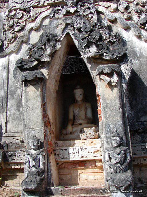 Dekorative Stein Blätter, Sankar Stätte - Myanmar (Birma)