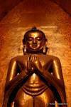 Kassapa Buddha mit Frontpunkt Holzschnitzerei, Ananda, Bagan, Birma.