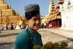 Mangos zum Verkauf, Shwezigon Tempel, Bagan, Birma.