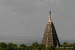 Der obere Teil des Mahabodhi Stupa Pagode Kopie der Maha Bodhi in Bodhgaya, Bagan, Birma.