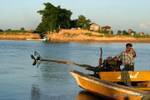 Long-Tail auf dem Irrawaddy, Mandalay, Birma.