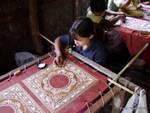 Artisnanat, Handstickerei, Mandalay, Birma.