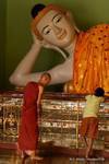 Bust liegenden Buddha, Shwedagon-Pagode, Rangun, Birma.