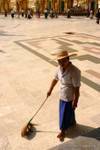 Hat Kehrmaschine, Shwedagon-Pagode, Rangun, Birma.