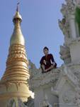 Regenschirm (HTI) Krönung der Naungdawgyi Pagode und seine Schutz nat, Yangon, Birma.