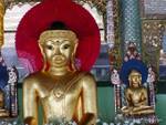 Buddha Red Halo, Sule Pagode, Rangun, Birma.