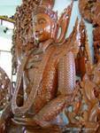 Edelholz Buddha-Skulptur, Shwedagon-Pagode, Rangun, Birma.