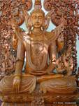 Buddha gemalt Edelholz, Shwedagon-Pagode, Rangun, Birma.