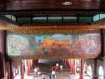 Wandbild in einer Eingabezeile Shwedagon Pagode, Yangon gemalt, Birma.