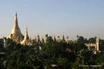 Blick von unserem Hotel in Yangon, Shwedagon Pagode, Yangon, Birma.