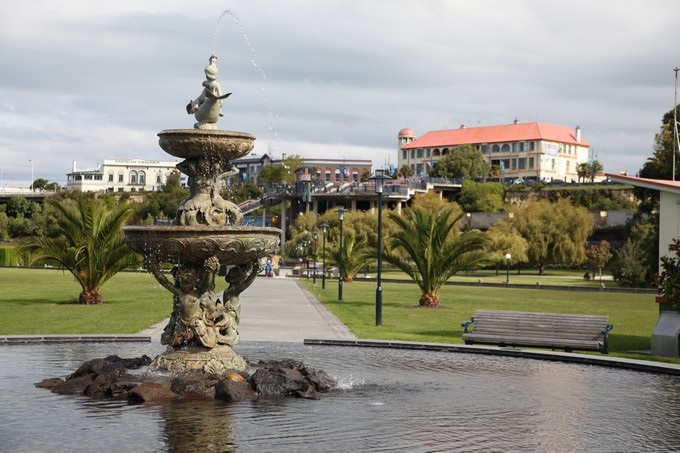 Brunnen in Caroline Bay Park, Timaru, Canterbury - Neuseeland