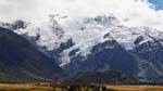 Glacial Spannungen, Mount Cook Road, Canterbury, Neuseeland.