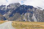 Gegen See Tasman, Mount Cook Road, Canterbury, Neuseeland.
