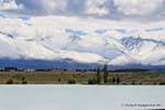 Schneebedeckte Berge, See Ruataniwha, Canterbury, Neuseeland.