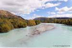 Gletscherfluss, Waitaki River, Canterbury, Neuseeland.