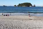 Am Strand Coromandel Hahei, Neuseeland.
