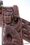Maori Carving, Tamatekapua, Rotorua, Neuseeland.