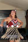 Waiata ein ringa, Whakarewarewa Maori-Show, Rotorua, Neuseeland.