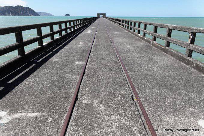 Parallelität der Schienen auf der Anklagebank, Anaura Bay, Ostkap - Neuseeland