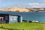 Blaue Haus, Oponomi, Hokianga Harbour, Northland, Neuseeland.