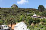 St Paul vulkanischen Stecker, Whangaroa, Northland, Neuseeland.