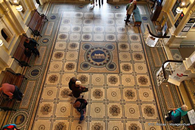 Mosaikboden der Zimmerreservierung, Dunedin, Railway Station - Neuseeland