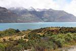 Panorama von Wye Creek, Queenstown Lake Wakatipu, Southland, Neuseeland.