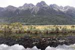 Mirror Lakes Eglinton River Road zu Milford Sound Te Anau, Southland, Neuseeland.