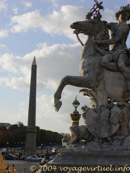 Schatten auf dem Concorde und Mercury, Coysevox, Paris, Frankreich