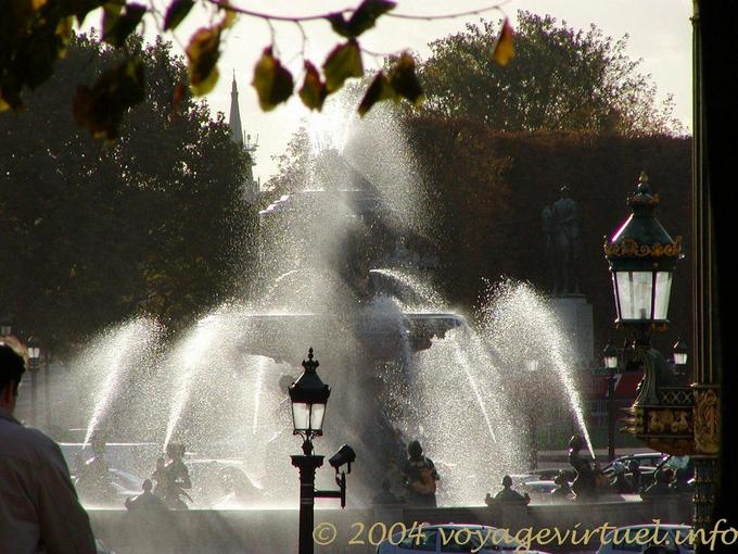 Geschichte Gewässer, Brunnen der Flüsse (1840), Place de la Concorde, Paris, Frankreich