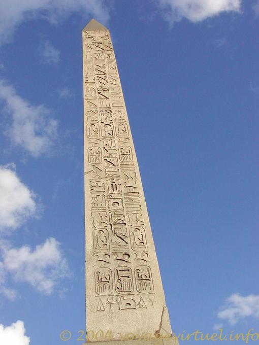 Hieroglyphen der Obelisk von Luxor, Concorde, Paris, Frankreich