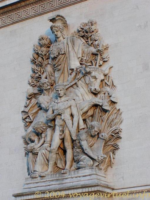 Ausschnitt aus dem Arc de Triomphe, Paris, Frankreich