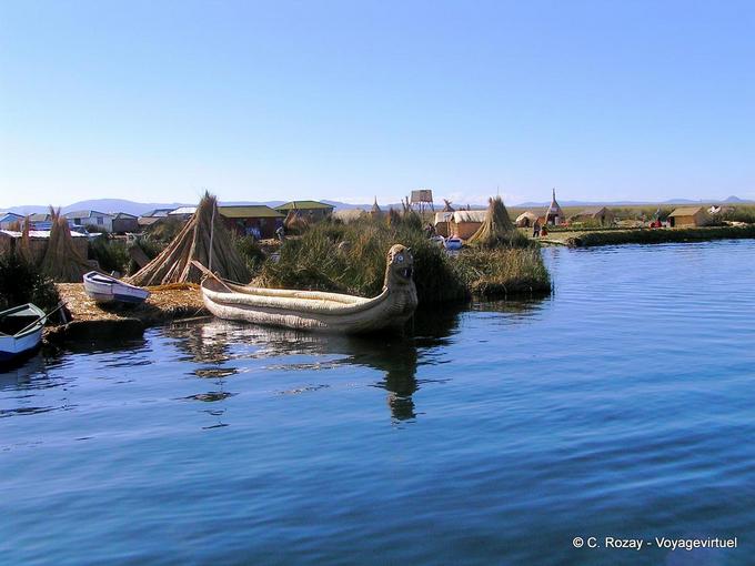 Boat totora (gewebt Schilf), Titicaca Leben -Peru