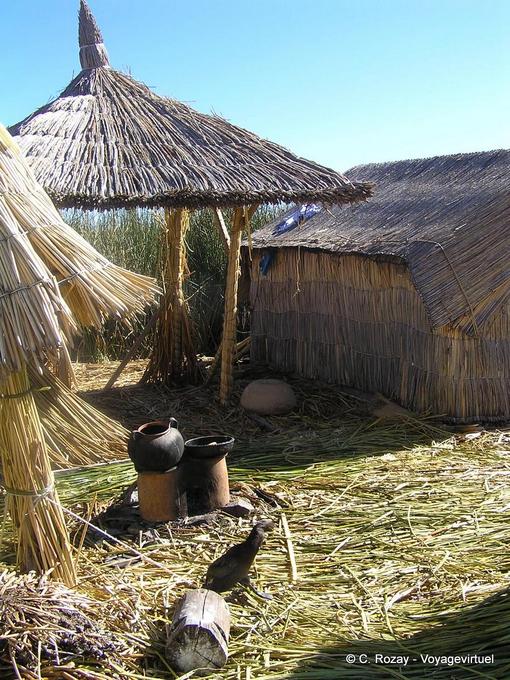 Totora Häuser, Titicaca -Peru