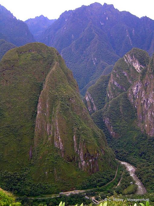 Das Tal und die Rio Urubamba nach Machu Picchu -Peru