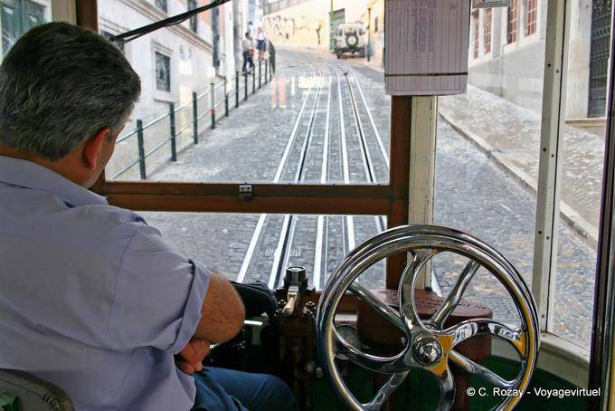 Die Bedienstation der Standseilbahn, Bairro Alto, Lissabon - Portugal