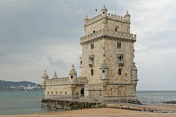 Belém Turm Blick aus dem Nordosten, Lissabon - Portugal