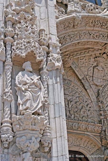 Ausschnitt aus dem Südtor, zurück Hieronymus-Kloster in Lissabon - Portugal