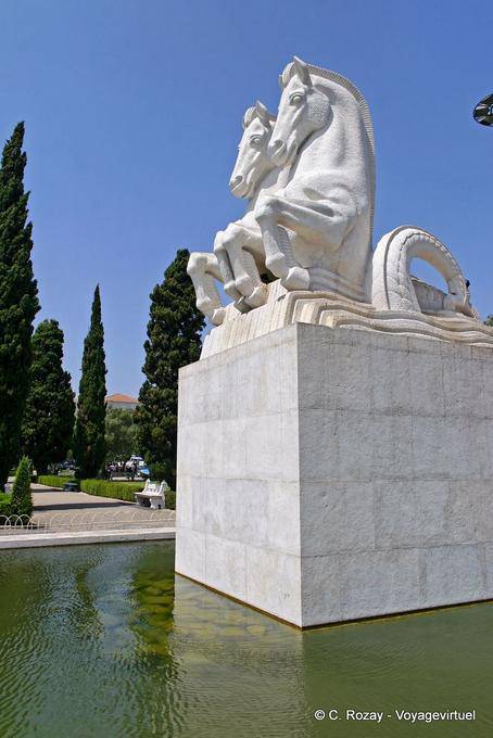 Stein Pferde, Garten tun Império, Hieronymus, Lissabon - Portugal