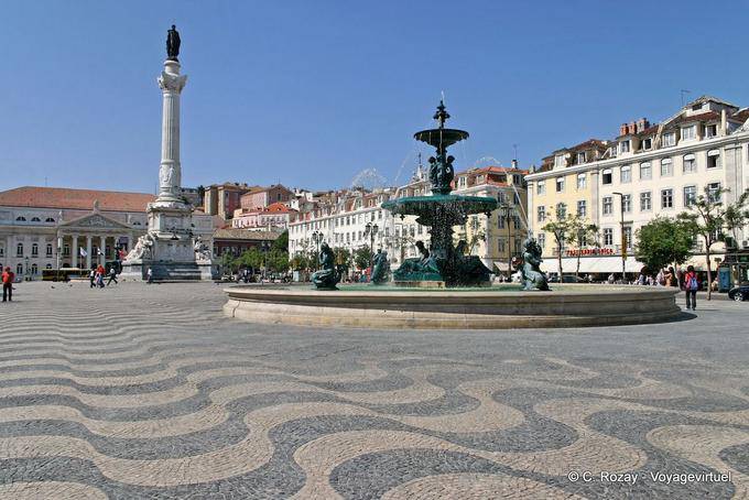 Panorama der Rossio-Platz, Lissabon - Portugal