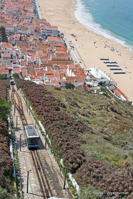Der Anstieg der Standseilbahn, Nazaré - Portugal