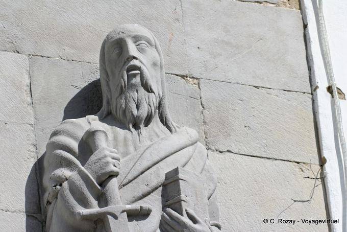 Tavira, Skulptur Patron der Kirche der Barmherzigkeit - Portugal