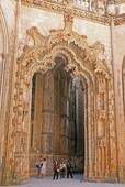 Manuelinischen Portal Bestattungs Rotonde, Kloster von Batalha, Portugal.