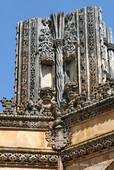 Batalha, gemeißelt und unfertigen Säule manuelinischen Stil, Portugal.