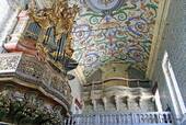 Orgel und Chinoiserie Maler Gabriel Ferreira da Cunha, São Miguel Chapel, Coimbra, Portugal.