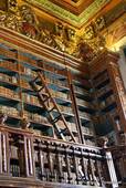 Reling und Leiter, Joanine Bibliothek, Coimbra, Portugal.