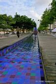 Kanäle und Brunnen, Park der Nationen, Lissabon, Portugal.