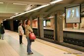 Die U-Bahn-Plattform Restauradores, Rossio, Lissabon, Portugal.